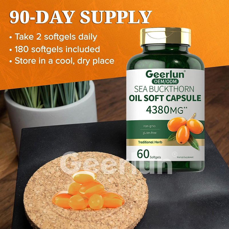 Hot Product Exclusive Himalayan Source Supplements 90-Day Supply Omega 7 Softgels Sea Buckthorn Oil Softgel Capsules