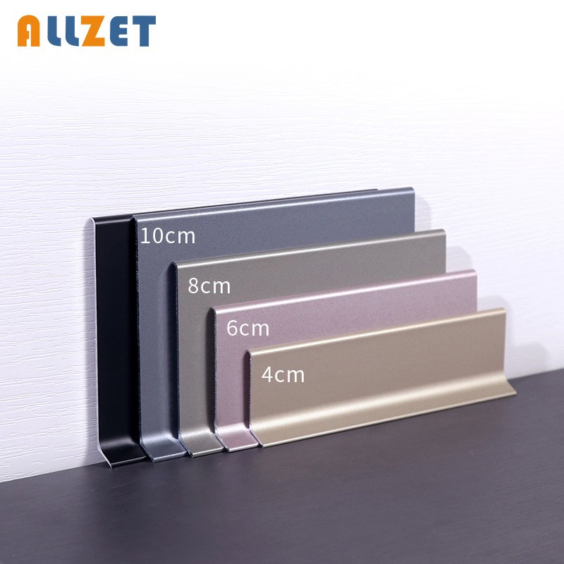 Aluminium wall plinth flooring accessories for pedestal skirting board corridor metal baseboard profile manufacturer in stock