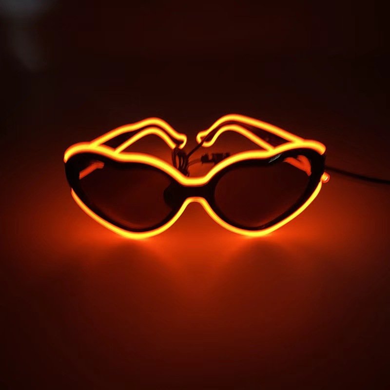 Luminous Flash Party Glasses Flash Changing Anime Cyberpunk Luminous Glasses For Party El Heart-Shaped Luminous Glasses