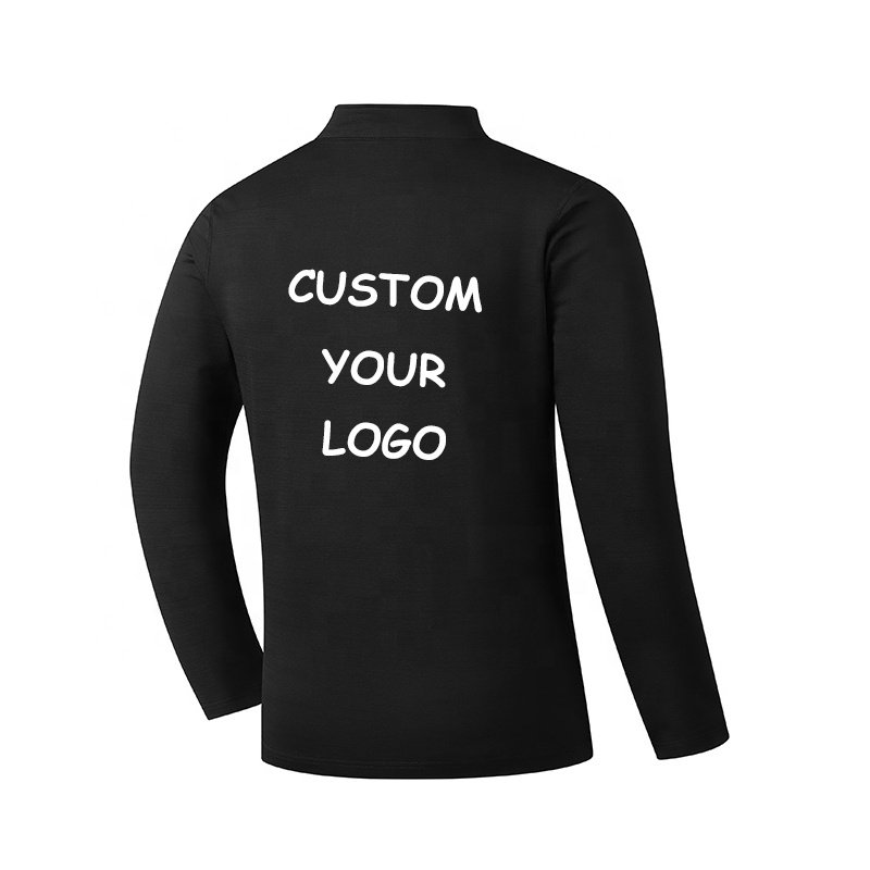 Mens New Arrival Fitness Long Sleeve High Neck Breathable T-shirt Top 1/4 Zipper Fitness Long Sleeve For Workout