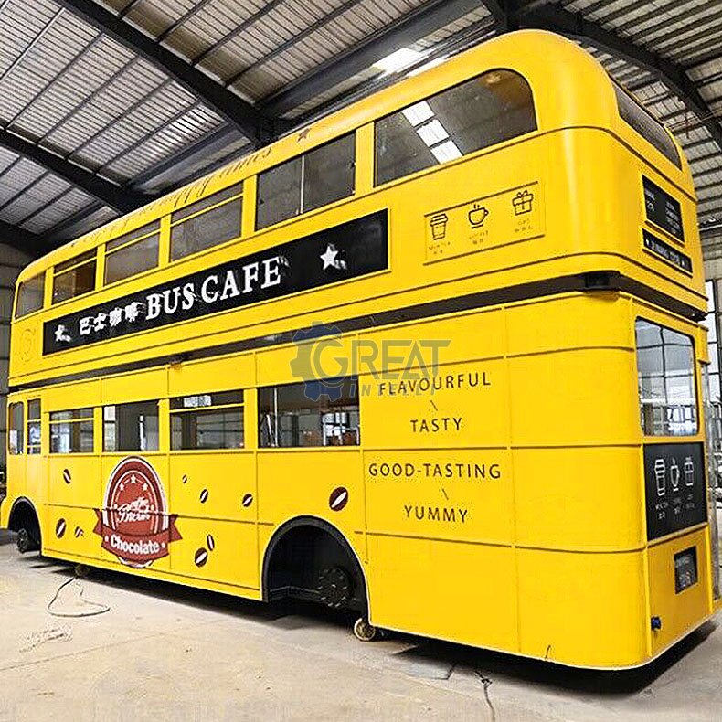 complete full kitchen 2 floor double decker bus used mobile restaurant trucks volkswagen food truck with seating