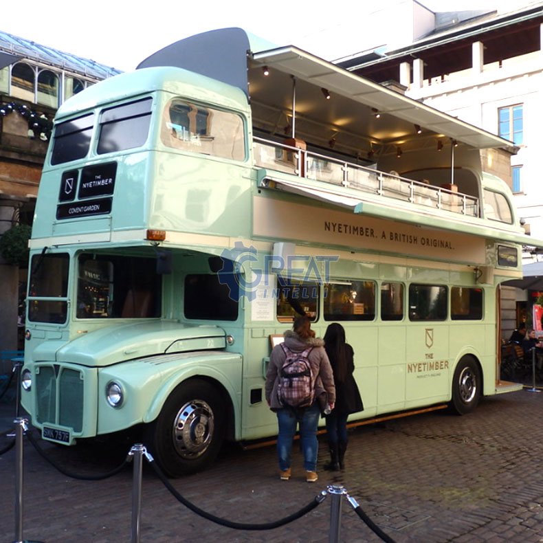 complete full kitchen 2 floor double decker bus used mobile restaurant trucks volkswagen food truck with seating