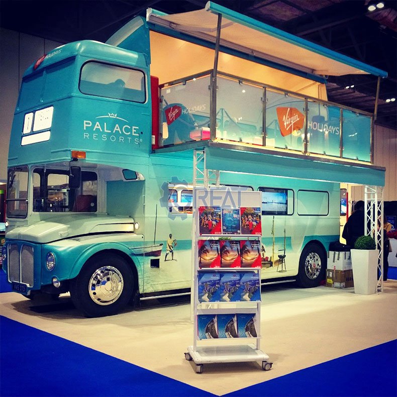 complete full kitchen 2 floor double decker bus used mobile restaurant trucks volkswagen food truck with seating