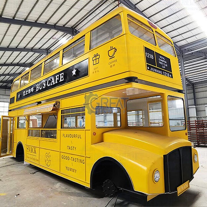 complete full kitchen 2 floor double decker bus used mobile restaurant trucks volkswagen food truck with seating
