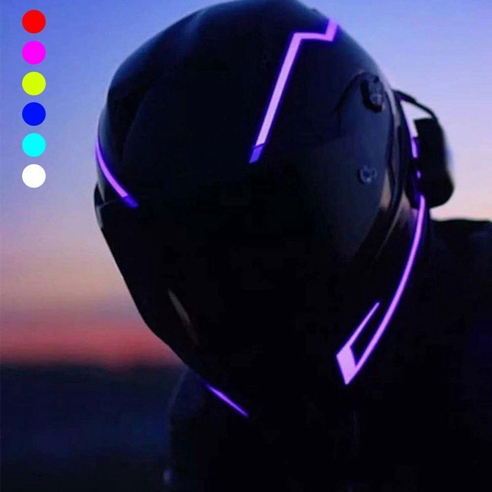 Universal Muti Colors el Tape Bicycle Motorcycle Motorbike Riding Helmet Led Light Strip Helmet Lights