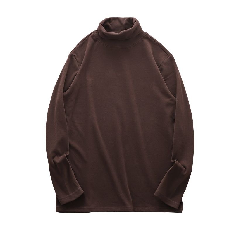 Plus velvet thick high-neck double-sided brushed bottoming shirt long-sleeved T-shirt German velvet autumn and winter warm top
