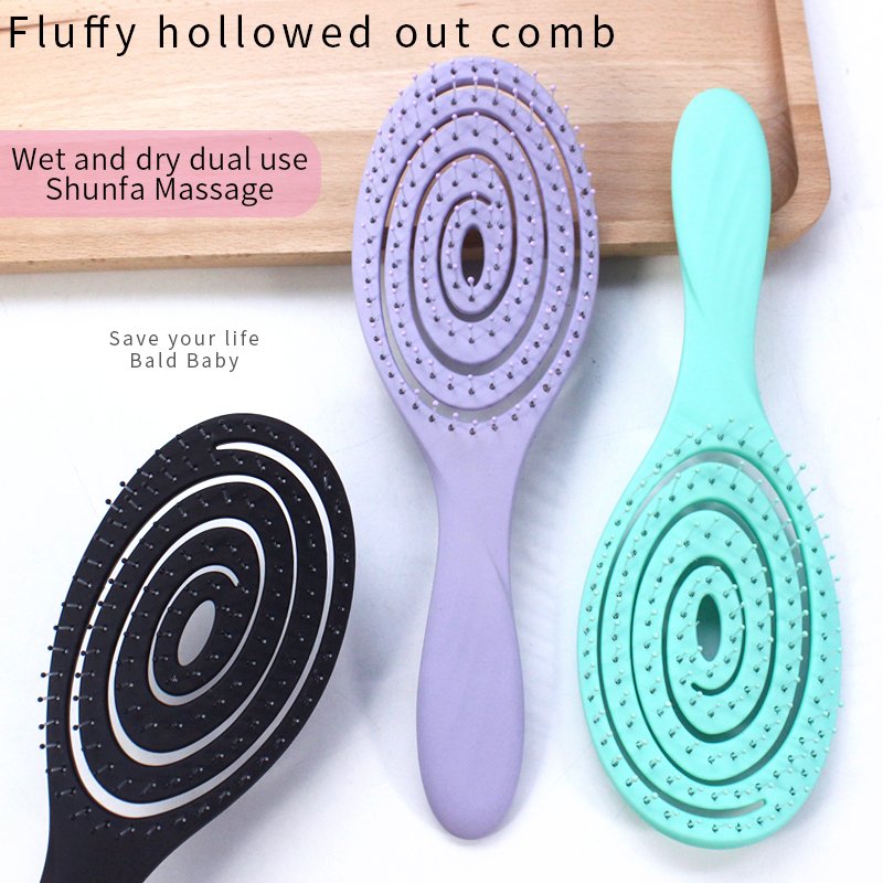 2024 new arrival product factory spot quick dry hair brush hollow out design elastic teeth hair brush cepillo para el cabello
