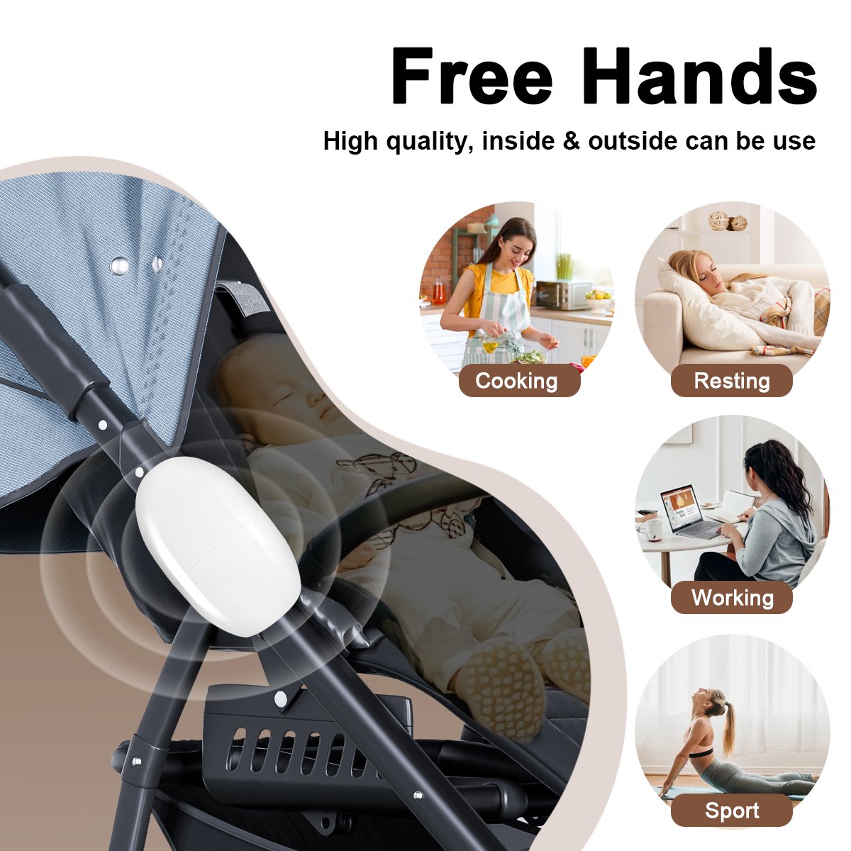 Baby Products Hot Selling 2024 Baby Stroller Rocker Electric Automatic Swing Stroller for Babies Productos Para de Bebes