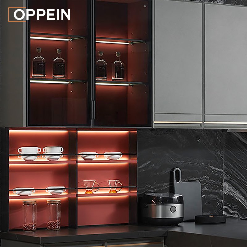 OPPEIN Mdf En Relieve De Alta Calidad Vietnam Juego Completo Armario Muebles Para El Hogar Material De Gabinete De Cocina