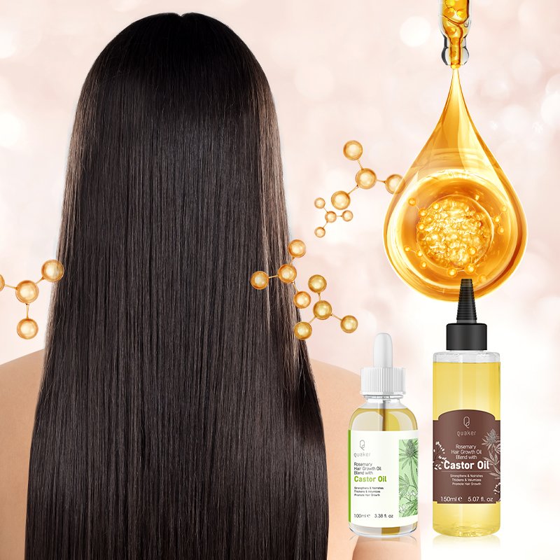 Qquaker Aceite De Romero Para El Crecimiento Del Cabello Castor Oil Hair Growth Oil For Men Organic Hair Oil