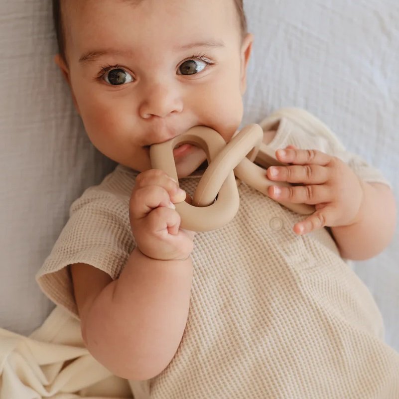 Food Grade Silicone Sensory Chew Teething Linking Rings Toys Silicone Baby Links Teether Toy