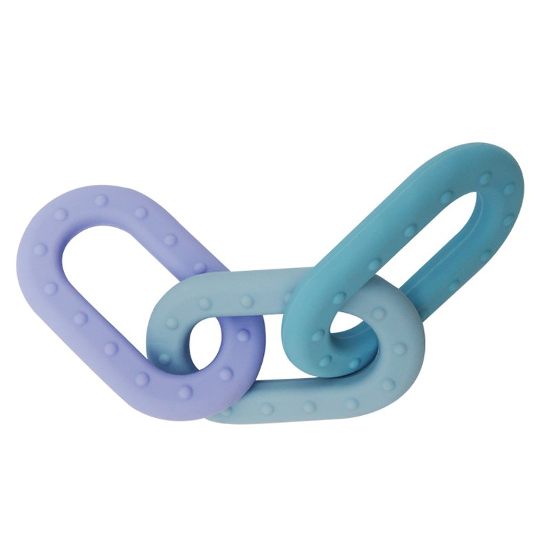 Food Grade Silicone Sensory Chew Teething Linking Rings Toys Silicone Baby Links Teether Toy