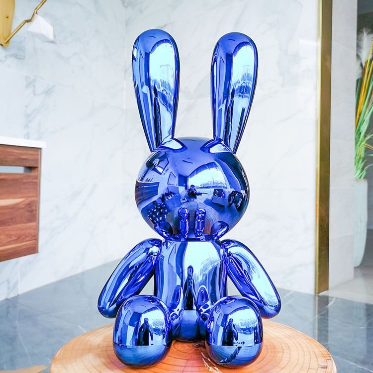 2021 Luxury Home Decor Accessories Shiny Conejos En Resina Hotel Living Room Interior Decoration Plating Art Sculpture Rabbit