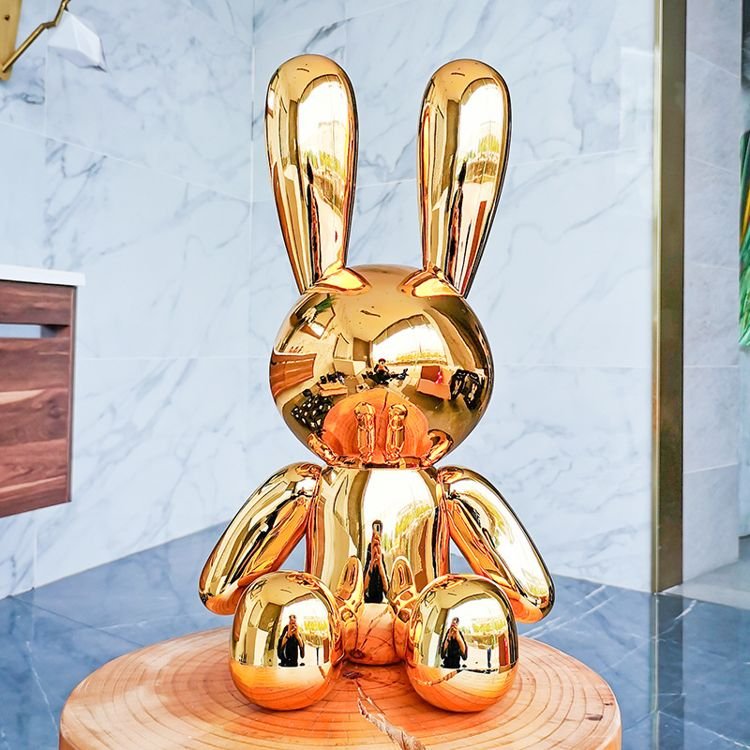 2021 Luxury Home Decor Accessories Shiny Conejos En Resina Hotel Living Room Interior Decoration Plating Art Sculpture Rabbit