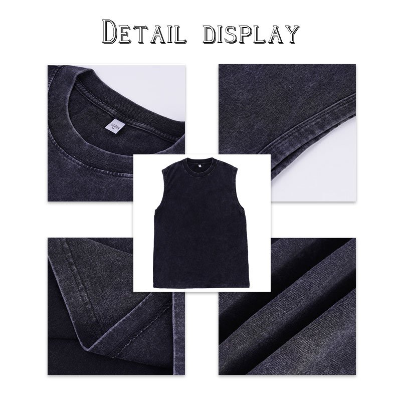 Wholesale Men Cotton Plain Tank Top Sleeveless Fitness Tank Tops Vest Gym For Men Acid Wash Vintage plus size men's t-shirts