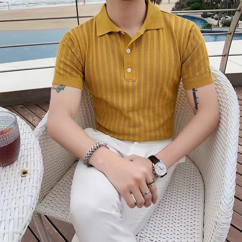 New Product Customization Style High Quality Knitted Polo T shirts Casual Men's T shirts For Decoration