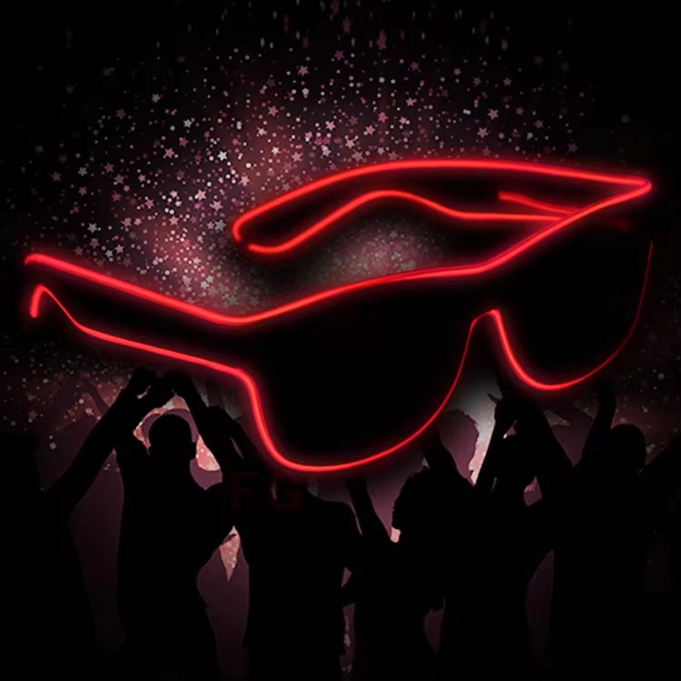 Voice Control Version Adult Role Play Party Sunglasses EL Wire LED Luminous Shutter Glasses
