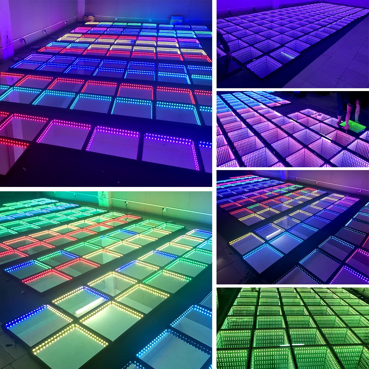 Tempered Glass Panel Lighted Magnetic 3D Led Dance Floor Light For Disco Wedding Party