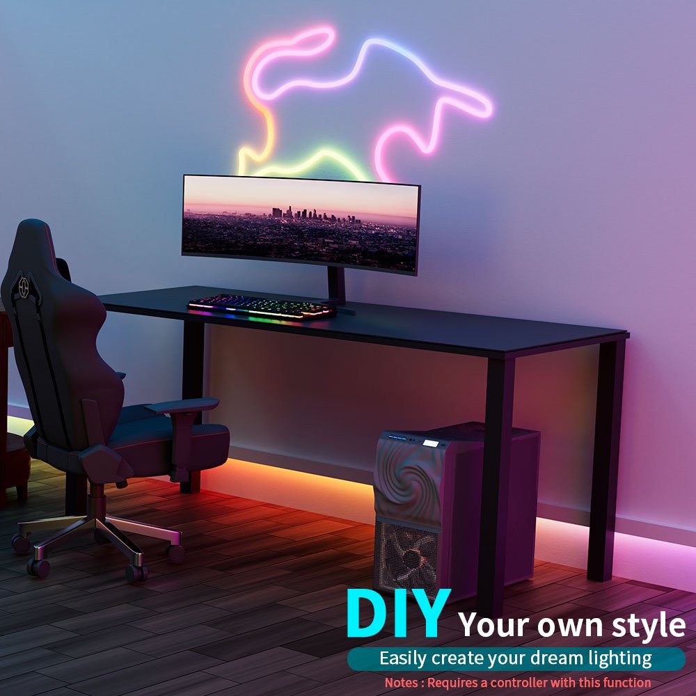 WS2811 COB 720Leds/m Addressable RGBIC Neon LED Strip Smart Dream Color Flexible LED Light Bar IP68 Waterproof
