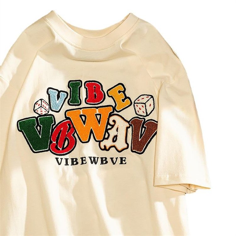 Good Price Of New Product Embroidery T-Shirts Plain Flocking Anti-Wrinkle