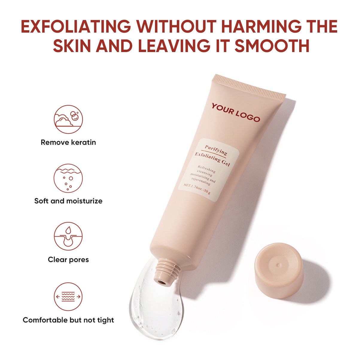 facial products Exfoliating Remove keratin peeling gel deep cleansing brightening oem cleansing gel body cleansing gel
