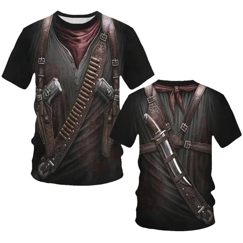 Summer 3D printed pirate clothing pattern Men's T-shirt Novelty fun Streetwear Oversized T-shirt Streetwear