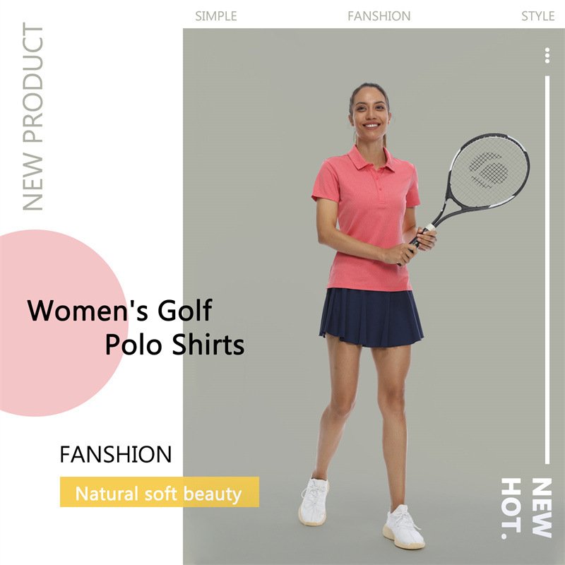 Women's Active Wear Short Sleeve Shirt Golf Polo T-Shirts