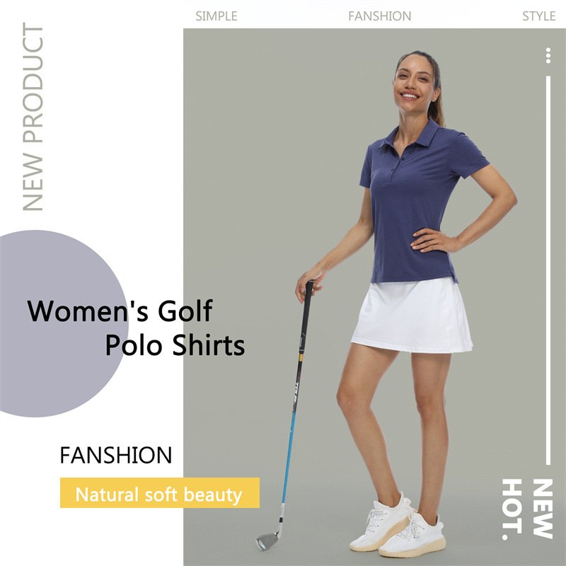 Women's Active Wear Short Sleeve Shirt Golf Polo T-Shirts