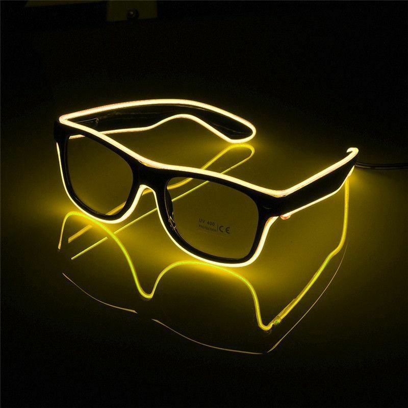 Cheap Led Neon EL Wire LED Flashing Glasses Light Up Glasses Cold Light Luminous Club Concert Party Glasses
