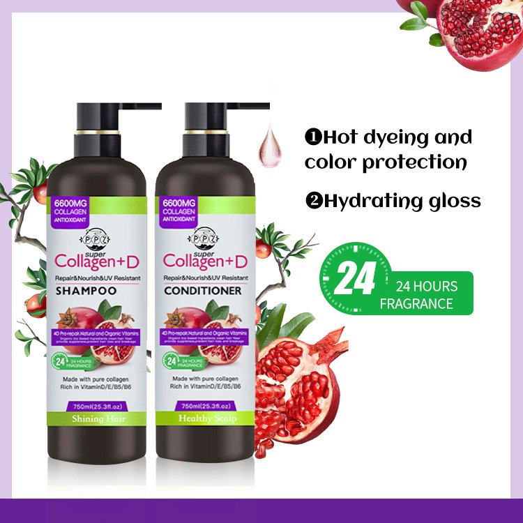 Shampoo manufacture OEM/ODM Repairing smoothing Long fragrance time Pomegranate Hair Shampoo and conditioner