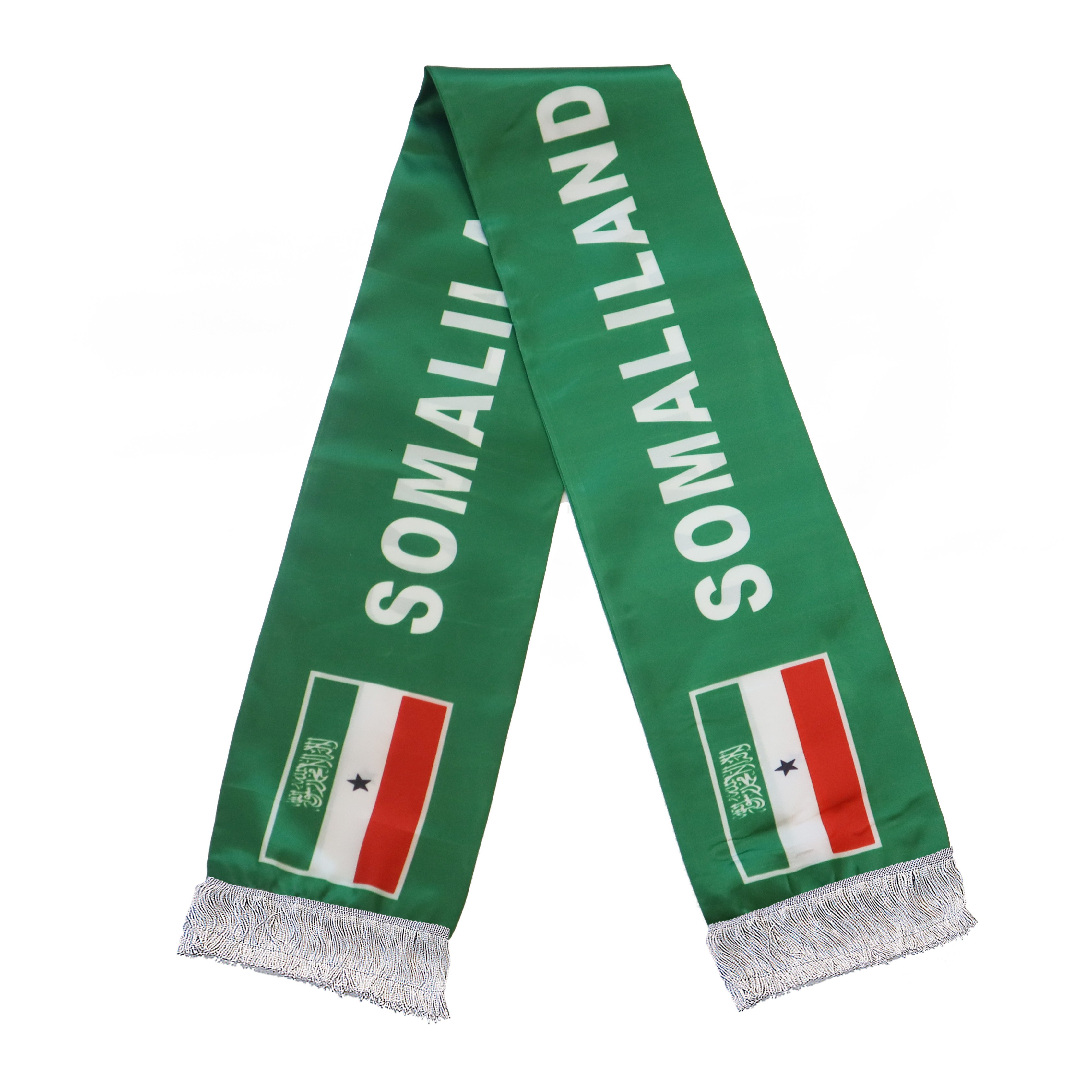 Wholesale Custom Football Cheering Products Fans National Flag Tassel Scarves Shawl Somaliland Flag Scarf