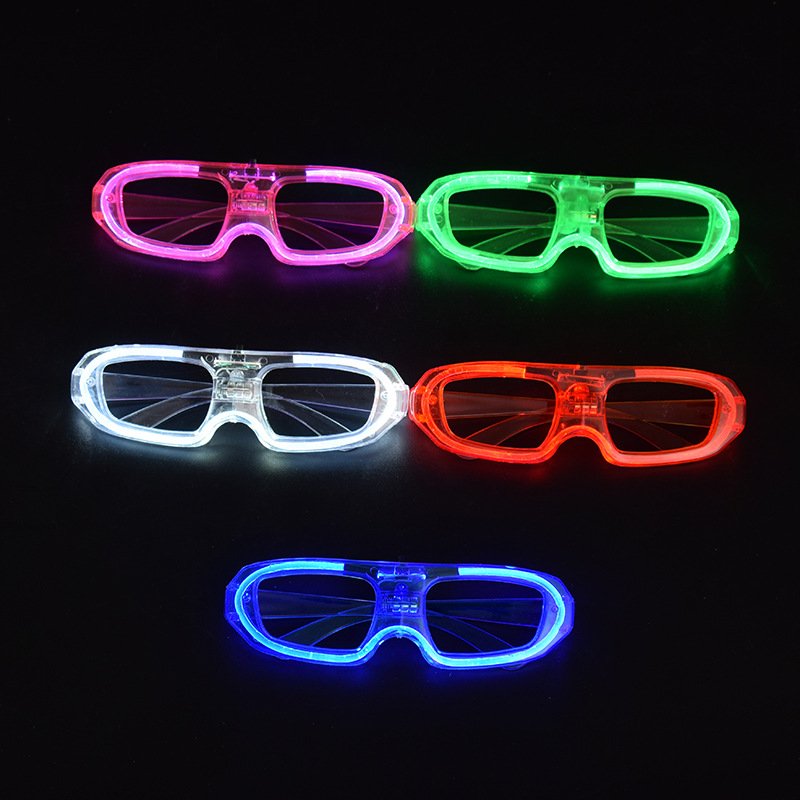 Halloween Christmas Rave Party Glow in the Dark Light up EL Wire Neon Glasses Glow LED flashing Glasses Bar Nightclub Glasses