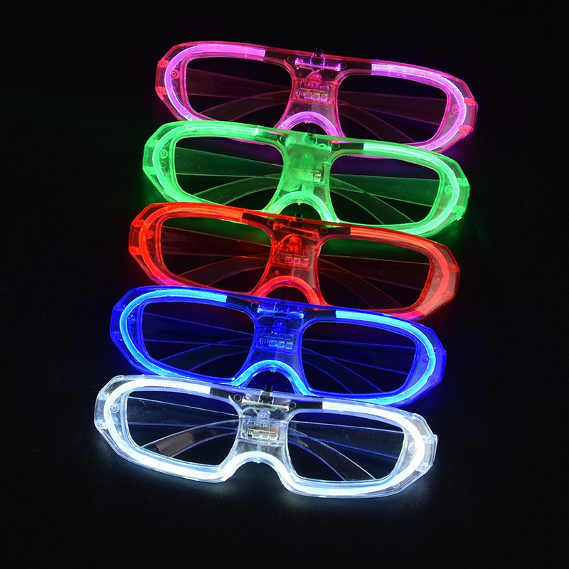 Halloween Christmas Rave Party Glow in the Dark Light up EL Wire Neon Glasses Glow LED flashing Glasses Bar Nightclub Glasses