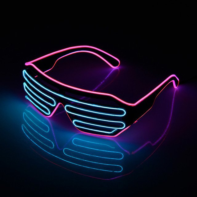 Light Up Shutter El Wires for Neon Rave Glasses Glow Flashing colorful Plastic Rechargeable El USB led wedding Glasses