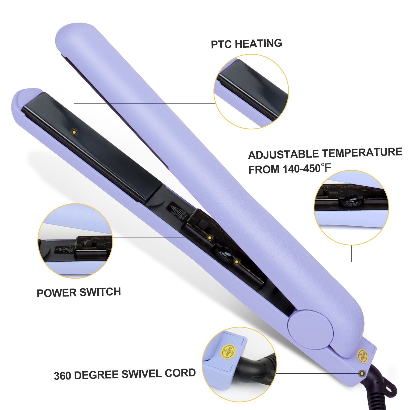 Professional purple 450 degrees straightener flat iron custom plancha para el cabello 2 in 1 hair straightener and curly
