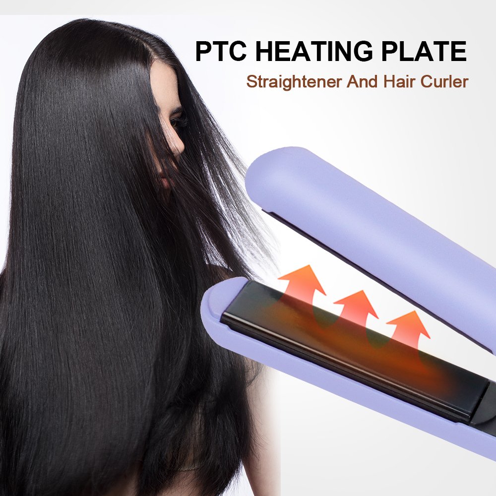 Professional purple 450 degrees straightener flat iron custom plancha para el cabello 2 in 1 hair straightener and curly