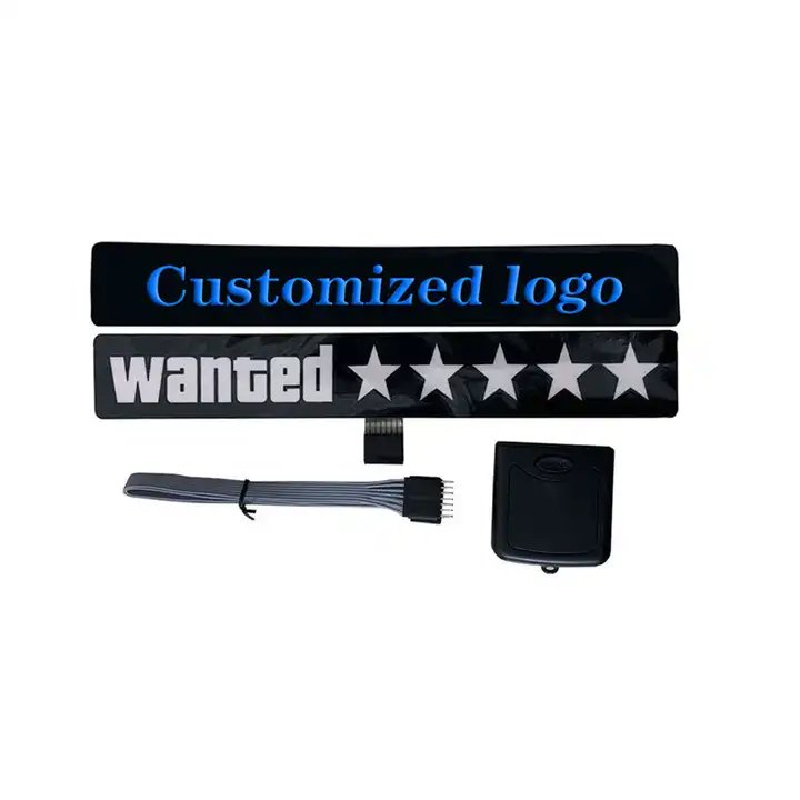 Direct sales led luminous car stickers wanted five-pointed star el cold light car stickers car window luminous decoration
