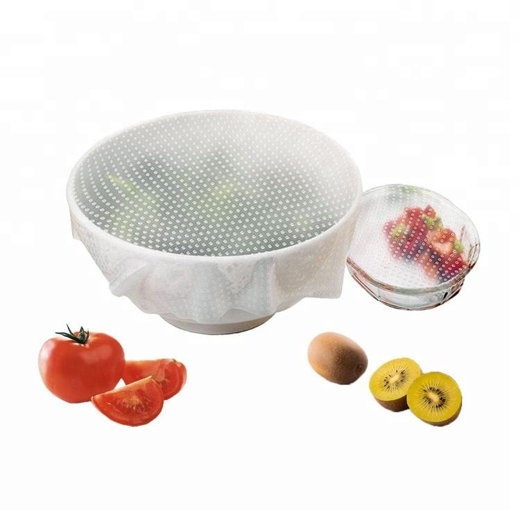 Hot Sale Silicone Seal Food Fresh Keeping Wrap Reusable Stretch Food Storage Cover Cling Film 5pcs/set For Kitchen