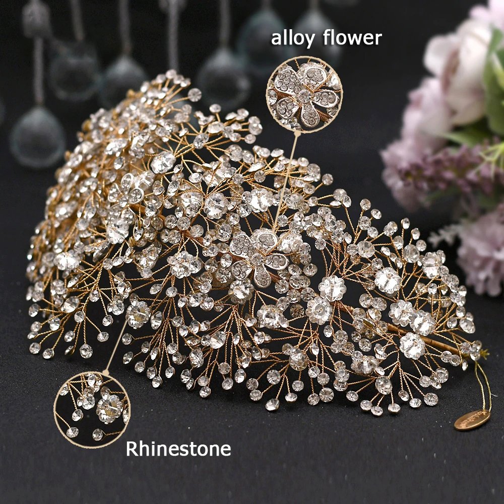 dropshipping products 2021 Luxury Bridal headband Tiara handmade bridesmaid wedding hair accessories