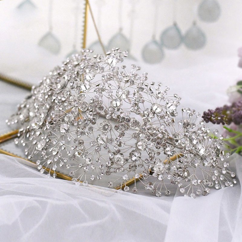 dropshipping products 2021 Luxury Bridal headband Tiara handmade bridesmaid wedding hair accessories