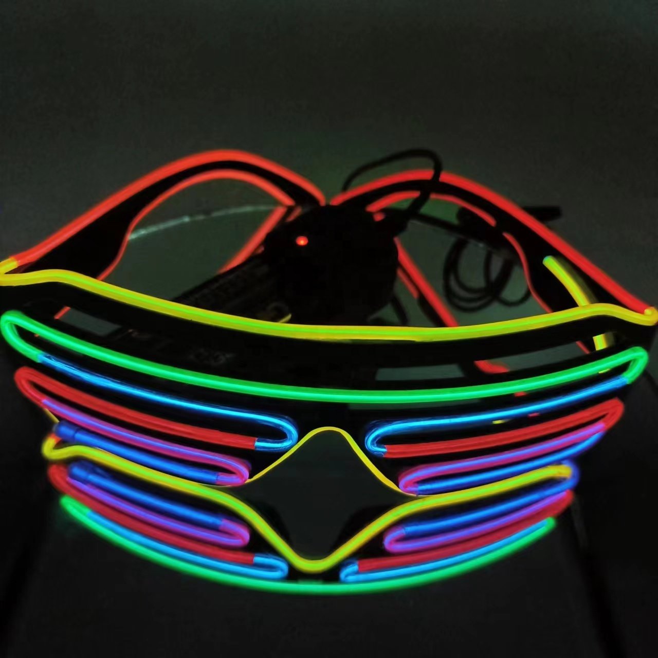 New design light up flashing neon light el shutter glasses, glowing cold light led glasses for costumes party rave