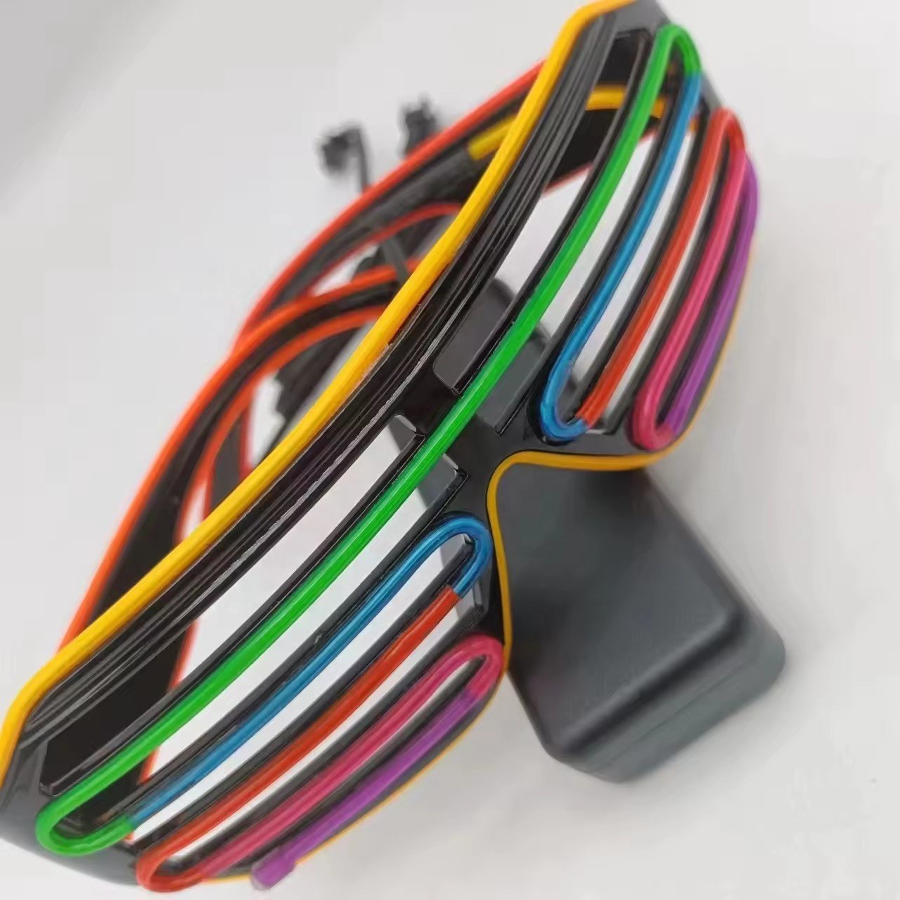 New design light up flashing neon light el shutter glasses, glowing cold light led glasses for costumes party rave