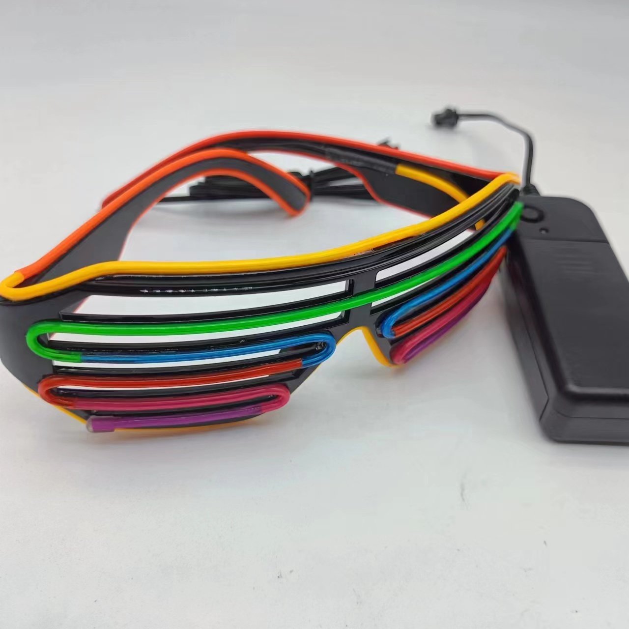 New design light up flashing neon light el shutter glasses, glowing cold light led glasses for costumes party rave