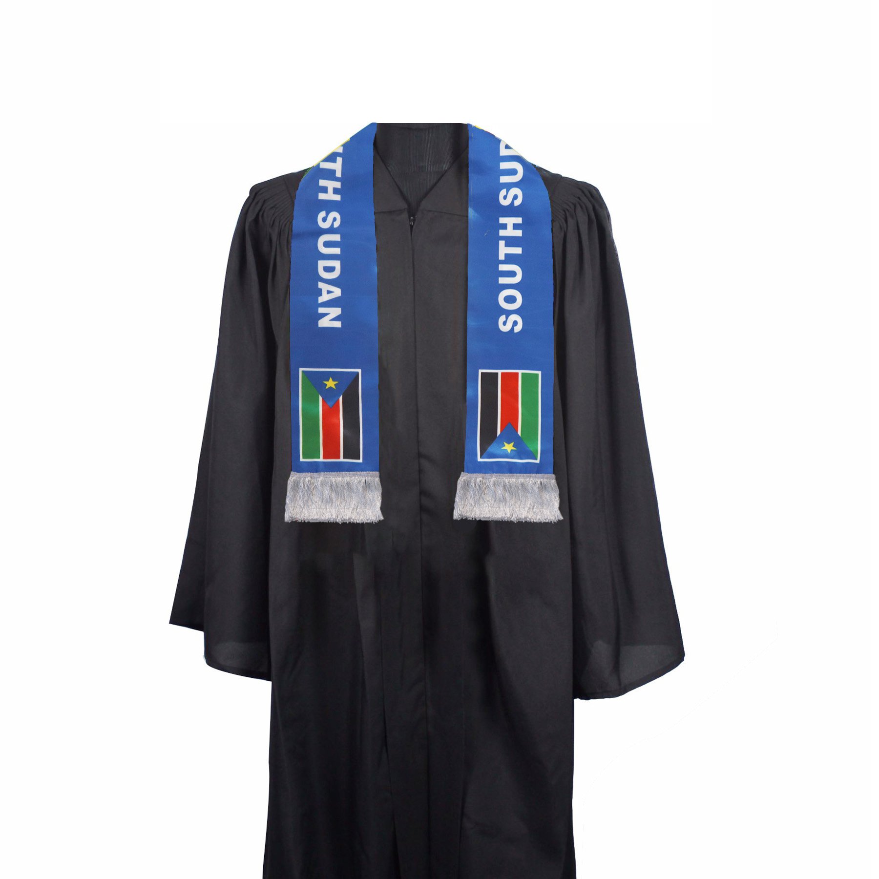 Wholesale Custom Football Cheering Products Fans National Flag Tassel Scarves Shawl South Sudan Flag Scarf
