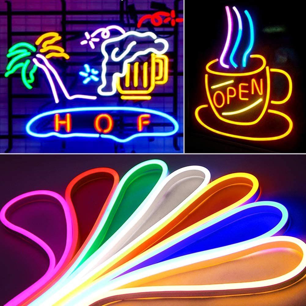 Wholesale Silicone Tape Light Waterproof IP65 Decorative Led Rope Flexible Light Lamp Sign 12V Custom Flex Led Neon Lights