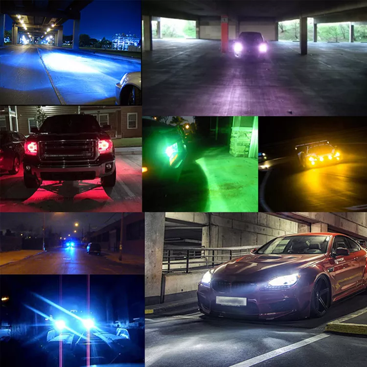 Aurora RGB Led Car Headlight App Control H4 H7 H11 9005 12V 24V Auto LED Car Headlamp Light Bulb