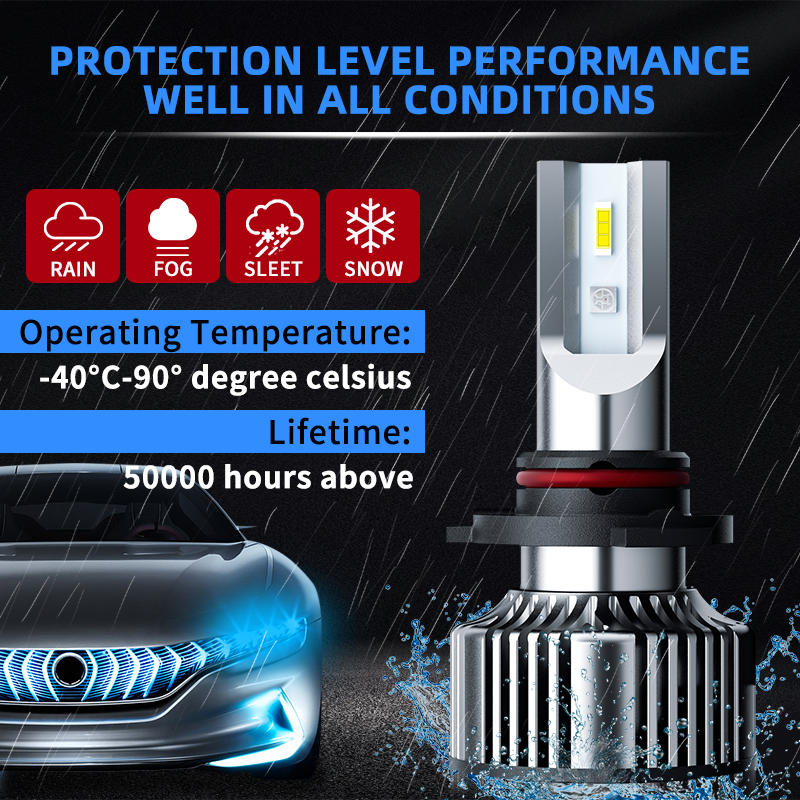 Aurora RGB Led Car Headlight App Control H4 H7 H11 9005 12V 24V Auto LED Car Headlamp Light Bulb