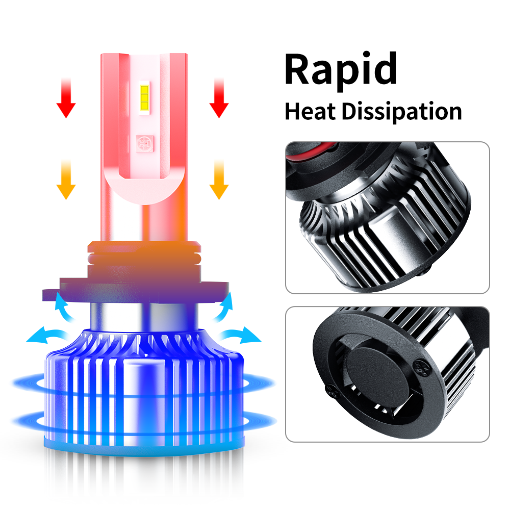 Aurora RGB Led Car Headlight App Control H4 H7 H11 9005 12V 24V Auto LED Car Headlamp Light Bulb
