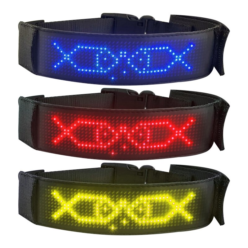 Luminous led dog collar Digital Message moving led screen bluetooth Flexible LED Display board Soft LED Collar