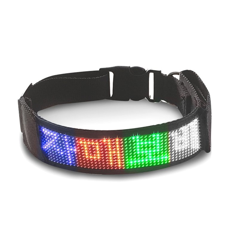 Luminous led dog collar Digital Message moving led screen bluetooth Flexible LED Display board Soft LED Collar